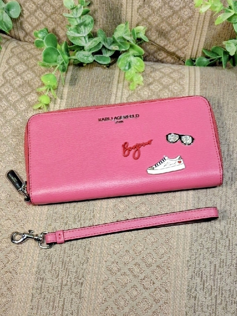 Karl Lagerfeld Paris Zip Around Wristlet Wallet - Picture 13 of 15